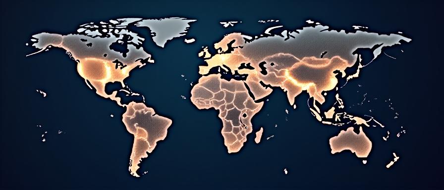 Abstract map illustration representing global data connectivity and privacy paths